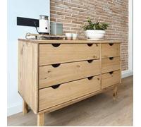 BEL-ACHAT* Buffet/Commode - Bahut Meuble Enfilade - Fonction d'affichage, OTTA 111x43x73,5 cm - Bois de pin massif Prom69692560