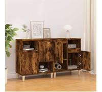 BEL-ACHAT* Buffets - Bahut Meuble Enfilade - Fonction d'affichage - Lot de 2 - chêne fumé 60x35x70 cm - Bois d'ingénierie Prom659396