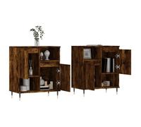 BEL-ACHAT* Buffets - Bahut Meuble Enfilade - Fonction d'affichage - Lot de 2 - chêne fumé bois d'ingénierie Prom59912333