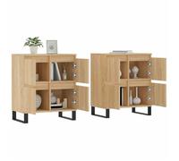 BEL-ACHAT* Buffets - Bahut Meuble Enfilade - Fonction d'affichage - Lot de 2 - chêne sonoma bois d'ingénierie Prom18077563