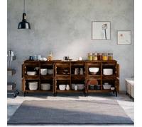 BEL-ACHAT* Buffets - Lot de 3 - Capacité généreuse - Cabinet Meuble Enfilade chêne fumé 60x35x70 cm - Bois d'ingénierie Prom91546460