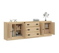 BEL-ACHAT* Buffets - Lot de 3 - Capacité généreuse - Cabinet Meuble Enfilade Chêne sonoma Bois d'ingénierie Prom75598342