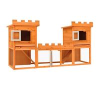 BEL ACHAT*Clapier - Enclos Extérieur de Jardin - poules/lapins - Poulailler large d'extérieur avec maison double Promo627940