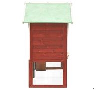 BEL ACHAT*Clapier - Enclos Extérieur de Jardin - poules/lapins - Poulailler Rouge et blanc 140x63x120 cm Bois de sapin massif