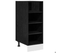 BEL-ACHAT* Meuble de stockage Moderne - design bas - Meuble de cuisine/Buffet mi-haut de cuisine bas Riga Chêne noir 30x44,5x81,5cm