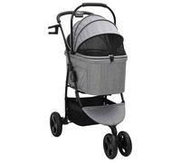 BEL ACHAT*Poussette Pliante pour Animaux chien Petite/Moyenne Taille - Rangement compact - Réglable Gris 78x54x101 cm Promo880145