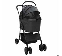 BEL ACHAT*Poussette Pliante pour Animaux chien Petite/Moyenne Taille - Rangement compact - Réglable Noir 81x47x99 cm Promo143451