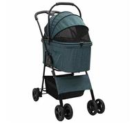 BEL ACHAT*Poussette Pliante pour Animaux chien Petite/Moyenne Taille - Rangement compact - Réglable Vert 81x47x99 cm Promo574817