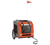 BEL ACHAT*Remorque de vélo pour Animaux chien Petite/Moyenne Taille - Rangement compact - de compagnie orange et gris Promo284591