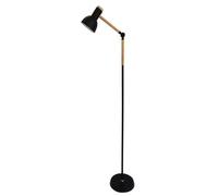 BEL AIR HOME - Lampadaire TEACHER | Design moderne, métal et bois | Compatible E-27 (ampoule non incluse) Idéal comme cadeau, Style scandinave (NOIR)