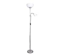 BEL AIR HOME - Lampadaire VARESE 178cm - Douilles E27 E14 - Bras de Lecture Orientable - Pour Salon et Bureau - Design Moderne et Fonctionnel - Argent, Métal (Les ampoules ne sont pas incluses)