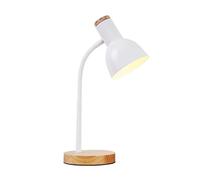 BEL AIR HOME - Lampe de Bureau ARGOS | Design avec Bois | Idéale pour Bureau et Chambre | Nécessite 1 Ampoule E-27 (AMPOULE NON INCLUSE) (BLANC)