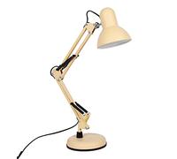 BEL AIR HOME - Lampe de bureau LED à bras articulé, lampe de table Antigona, design rétro vintage 1xE27, idéale pour illuminer votre espace de travail ou de lecture (JAUNE/MATTE) (ampoule non incluse)