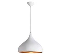 BEL AIR HOME Suspension BONN Blanc | Style vintage, forme demi-sphérique, hauteur réglable, douille E27, pour salon, salle à manger ou bar, diamètre 30 cm