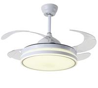 BEL AIR HOME - Ventilateur de Plafond ASGARD - 6 Vitesses Moteur DC - Lames Méthacrylate Déployables - Éclairage LED 36W 3 Températures - Silencieux avec Télécommande, Blanc, Métal