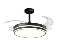 BEL AIR HOME - Ventilateur de Plafond ASGARD - 6 Vitesses Moteur DC - Lames Méthacrylate Déployables - Éclairage LED 36W, 3 Températures, Silencieux - Télécommande Incluse, Noir