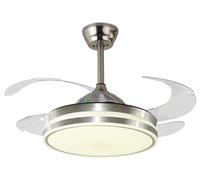 BEL AIR HOME - Ventilateur de Plafond ASGARD - Moteur DC 6 Vitesses - Lames Méthacrylate Déployables - Éclairage LED 36W, 3 Températures, Silencieux avec Télécommande, Nickel