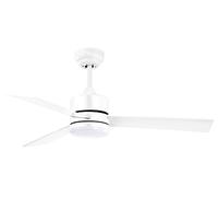 BEL AIR HOME - Ventilateur de Plafond LED 20W - Moteur DC Silencieux 6 Vitesses - Lumière 3 Températures 3000K-6500K - Télécommande DC Pour Brasseur d'Air - 3 Pales Réversibles, Blanc, Aluminium