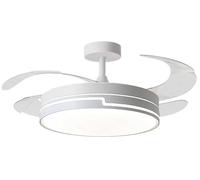 BEL AIR HOME Ventilateur de plafond ROBIN blanc | Moteur CC silencieux, lumière LED 36 W 3 températures de couleur, pales rétractables, télécommande, mode hiver