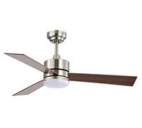 BEL AIR HOME - Ventilateur Plafond LED 20W - Moteur DC Silencieux 6 Vitesses - Lumière 3 Températures 3000K-6500K - Télécommande DC Motor - 3 Pales Réversibles, Cerisier/Noyer, Métal