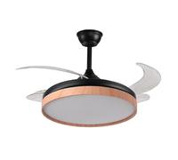 BEL AIR HOME - Ventilateur Plafond LED Cosmos 36W - Moteur DC Silencieux - Pales Déployables - 3 Températures Lumière - Télécommande, Mode Hiver - Noir, Métal et Policarbonate