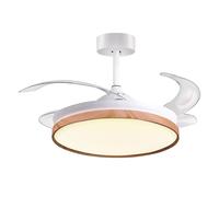 BEL AIR HOME - Ventilateur Plafond LED Cosmos 36W - Moteur DC Silencieux - Pales Déployables - 3 Températures de Lumière - Télécommande & Mode Hiver - Blanc, Métal