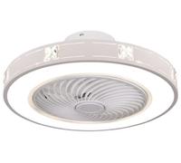 BEL AIR HOME - Ventilateur Plafond LED KAIROS | Lumière Réglable 3000K-6500K | Silencieux 4 Vitesses | Télécommande, Aluminium (BLANC)