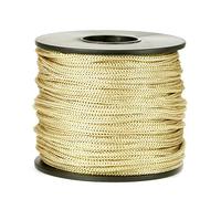 BEL AVENIR Cordon en nylon satiné - 2 mm - 45,7 m - Cordon d'ombrage tressé pour collier, bracelet, store aveugle, bordure et lacets de chaussures (doré)