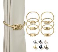 BEL AVENIR Embrasses de rideau magnétiques, embrasses tissées modernes avec nœud exquis, tentures pour décoration d'intérieur (doré, lot de 6)