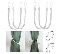 BEL Avenir Embrasses de Rideaux Faites à la Main Blanc - Lot de 4.