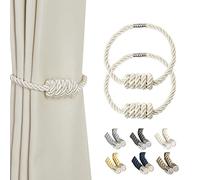 BEL AVENIR Embrasses de rideaux magnétiques, embrasses tissées modernes avec nœud exquis, tenues pour rideaux pour décoration intérieure (beige, lot de 2)