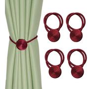 BEL AVENIR Embrasses de rideaux magnétiques faites à la main en corde pour rideaux décoratives pour rideaux (rouge, 4P)