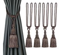 Bel Avenir Embrasses décoratives avec pompons faites à la main pour rideaux (lin, 4)