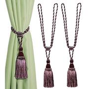Bel Avenir Embrasses décoratives avec pompons faites à la main pour rideaux (Violet, 2)