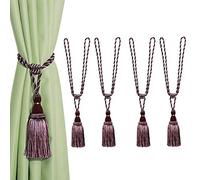 Bel Avenir Embrasses décoratives avec pompons faites à la main pour rideaux (Violet, 4)