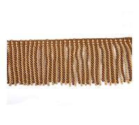 BEL AVENIR Franges de rideaux à franges en tissu à coudre pour rideaux, canapés, vêtements - 4,6 m x 15 cm - Café clair