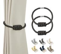 BEL AVENIR Lot de 2 embrasses magnétiques pour rideaux décoratives, modernes tissées avec nœud exquis (gris anthracite)