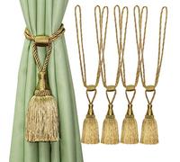 Bel Avenir Lot de 4 embrasses de rideaux élégantes faites à la main pour décoration de maison ou de bureau (doré)