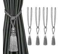 BEL AVENIR Lot de 4 embrasses de rideaux faites à la main en cristal (argenté)