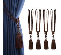 BEL AVENIR Lot de 4 embrasses de rideaux faites à la main en cristal (café)