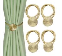 BEL AVENIR Lot de 4 embrasses magnétiques pour rideau de fenêtre Doré foncé
