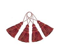 Bel Avenir Lot de 4 pompons colorés en polyester pour porte-clés, sangles et accessoires de bricolage (rouge)