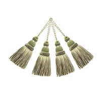 BEL AVENIR - Lot de 4 pompons colorés en polyester pour porte-clés, sangles et loisirs créatifs (vert mélangé)