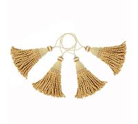 BEL AVENIR Lot de 4 pompons torsadés faits à la main pour décoration d'intérieur (doré)