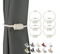 BEL AVENIR Lot de 6 embrasses magnétiques tissées modernes avec nœud exquis pour décoration de la maison (coton)