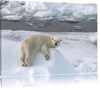 bel ours polaire sur un petit iceberg Toile, XXL photos complètement encadrée avec de grandes images de coin, art impression sur la photo murale avec cadre, moins cher que la peinture ou une peinture à l'huile, pas une affiche ou bannière
