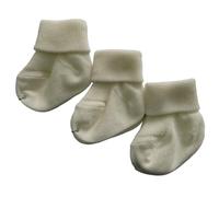 Bel Piccino Chaussettes pour bébé en 100 % coton chaud. 3 paires de chaussettes bébé 0 à 12 mois Made in Italy., crème, 3-6 mois