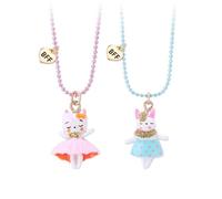 Belachick Vintage Collier Pendentif Argent Bijoux Hommes Femmes Necklace 2 Pièces/Ensemble Licorne Pendentif Chaîne Collier Mignon Amitié Enfants Cadeau Pour Enfants Filles Style2
