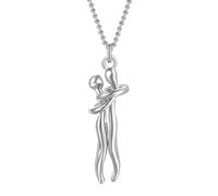 Belachick Vintage Collier Pendentif Argent Bijoux Hommes Femmes Necklace Charme Couple Étreinte Pendentif Collier Amoureux Ensemble Pour Toujours Amour Style Collier Cadeau Pour Femme Filles Maman 5