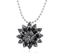Belachick Vintage Collier Pendentif Argent Bijoux Hommes Femmes Necklace Collier Pendentif En Cristal Dahlia Noir, Cadeau De Collier Pour Les Fans De Cinéma, Couleur Souvenir